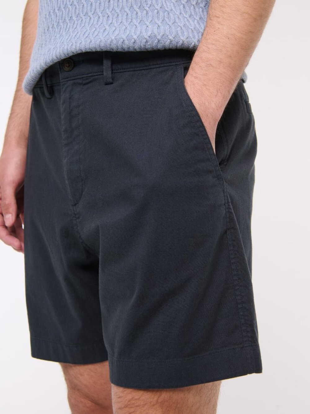 Abercrombie & Fitch men's Linen-Blend Plainfront Short navy 31 - Picture 5 of 6